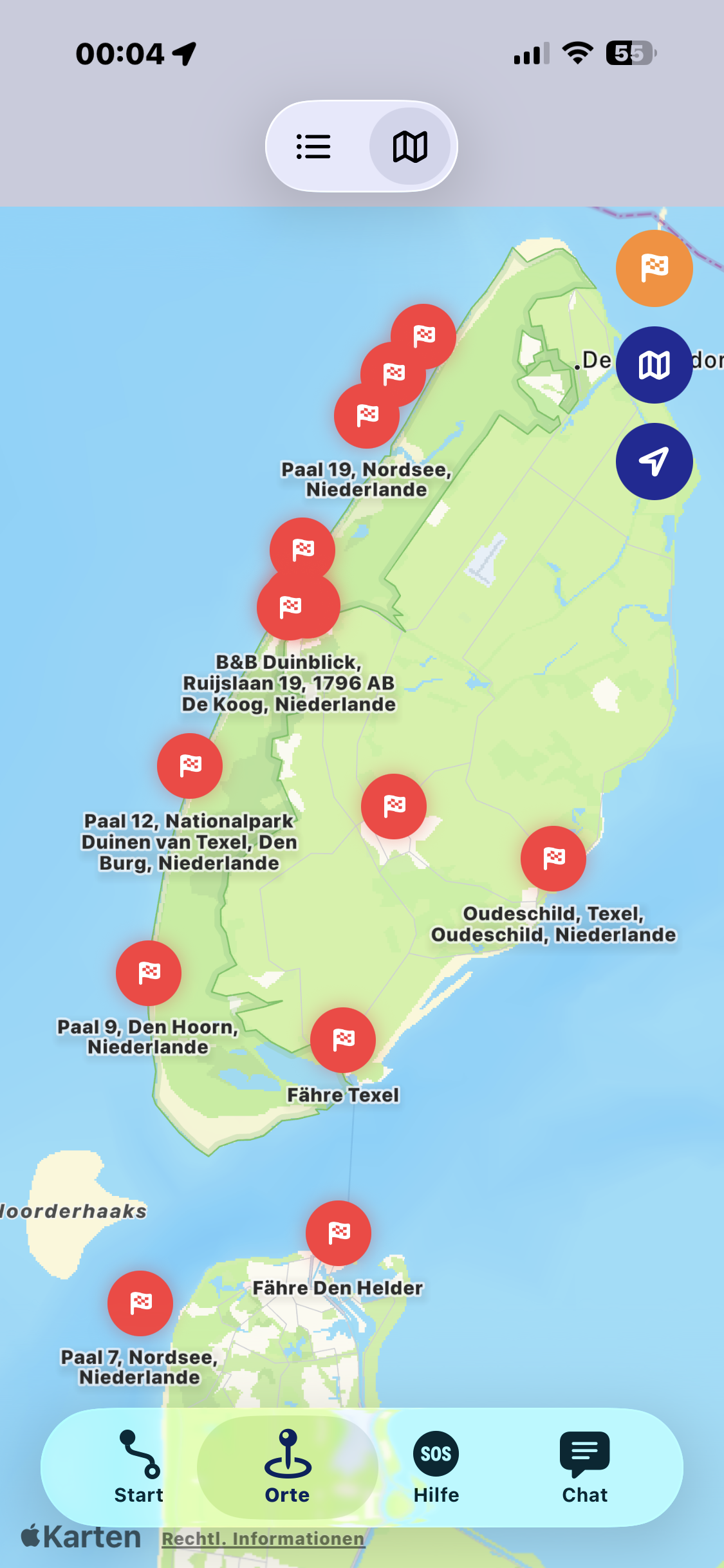 Reiseplanung in Navigate Back