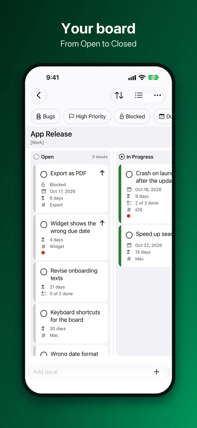OneTwo Kanban on the iPhone, Image 1 of 10: Your board