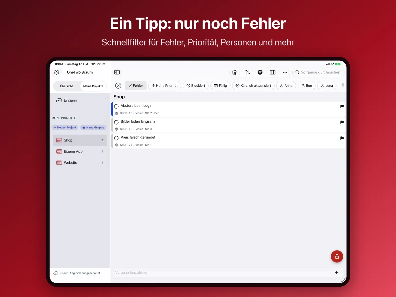 iPad, Bild 6 von 10: Ein Tipp: nur noch Fehler