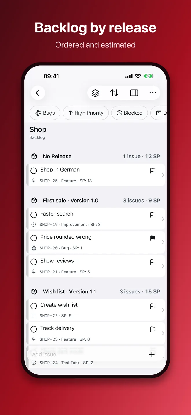 iPhone, image 2 of 10: Backlog grouped by release