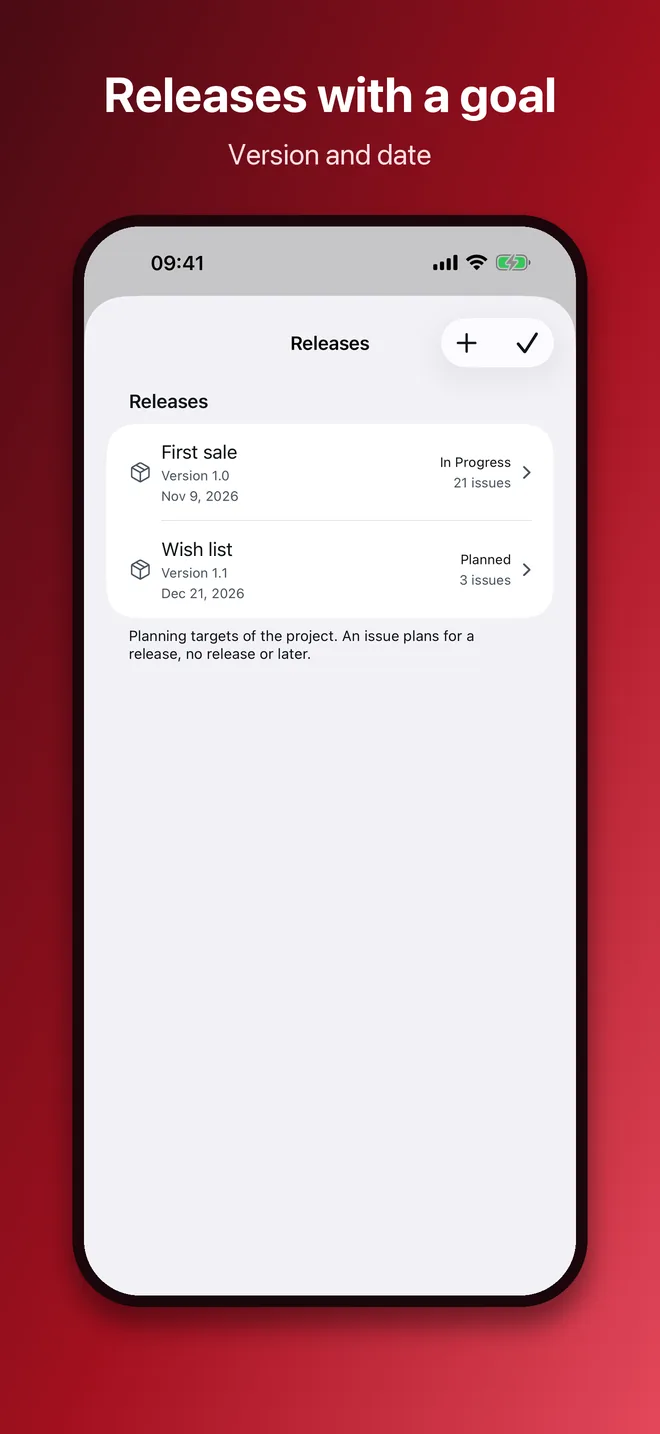 iPhone, image 7 of 10: Releases with goal and date