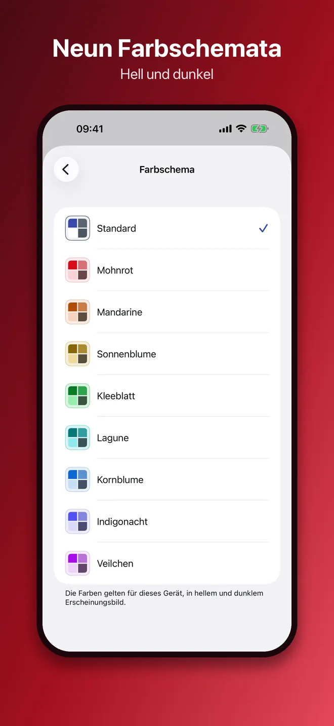 iPhone, Bild 10 von 10: Neun Farbschemata