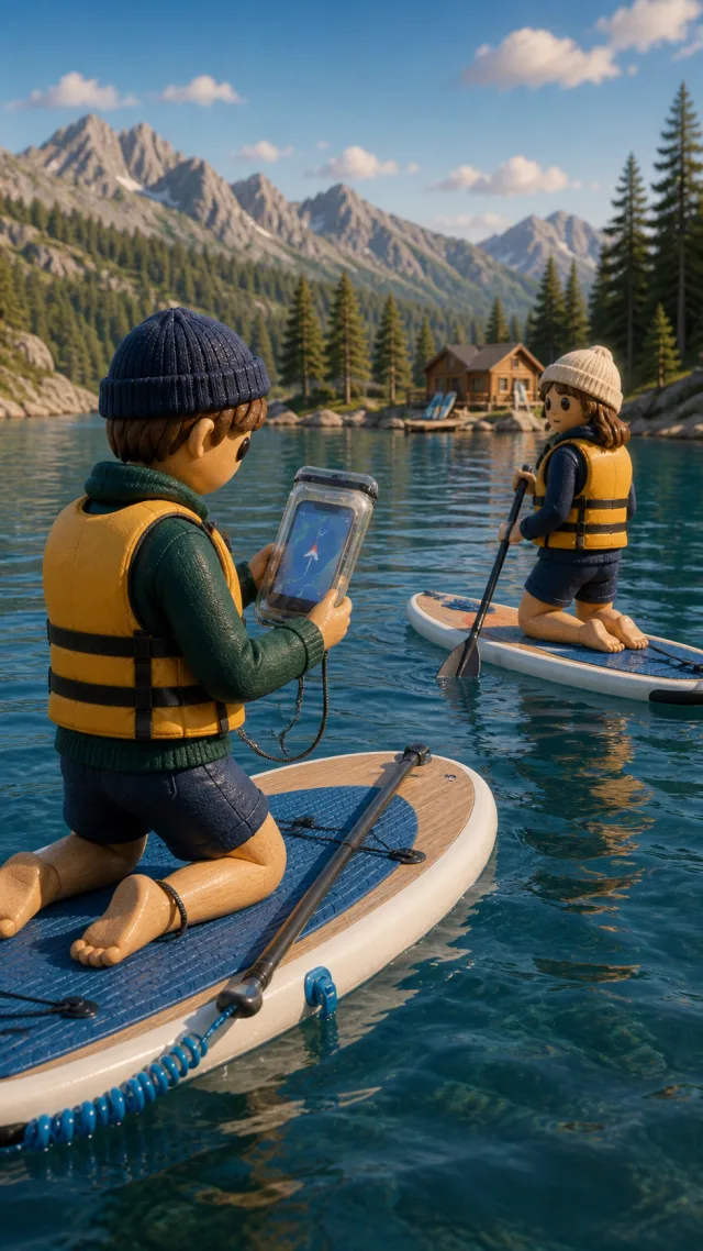 Wassersport an der Küste, Orientierung mit dem Smartphone